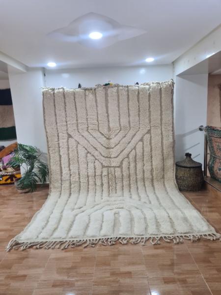 White Malir Marokkaans handgemaakt tapijt